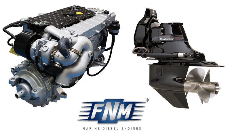 FNM - NEW FNM 42HPEP-280 280hp Marine Diesel Engine & Mercruiser Bravo 3 Sterndrive Package