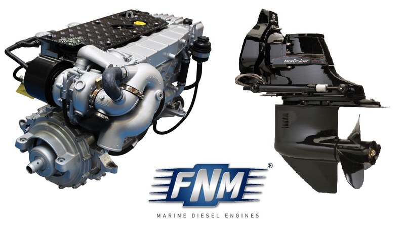 FNM - NEW FNM 42HPEP-150 150hp Marine Diesel Engine & Mercruiser Bravo 2 Sterndrive Package